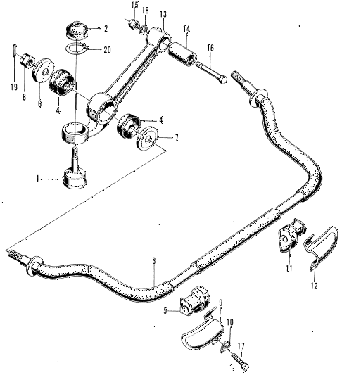 1970 z600 ** 2 DOOR 4MT LOWER ARM - STABILIZER diagram 1970 z600 ** 2 DOOR 4MT LOWER ARM - STABILIZER diagram