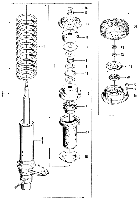 1970 z600 ** 2 DOOR 4MT FRONT SHOCK ABSORBER diagram 1970 z600 ** 2 DOOR 4MT FRONT SHOCK ABSORBER diagram