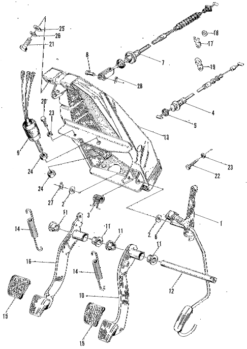 1970 z600 ** 2 DOOR 4MT PEDALS diagram 1970 z600 ** 2 DOOR 4MT PEDALS diagram