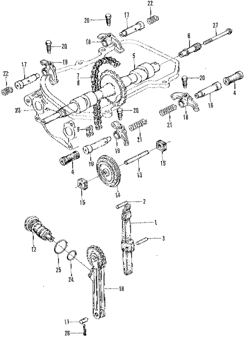 1971 z600 ** 2 DOOR 4MT CAMSHAFT - ROCKER ARM diagram 1971 z600 ** 2 DOOR 4MT CAMSHAFT - ROCKER ARM diagram