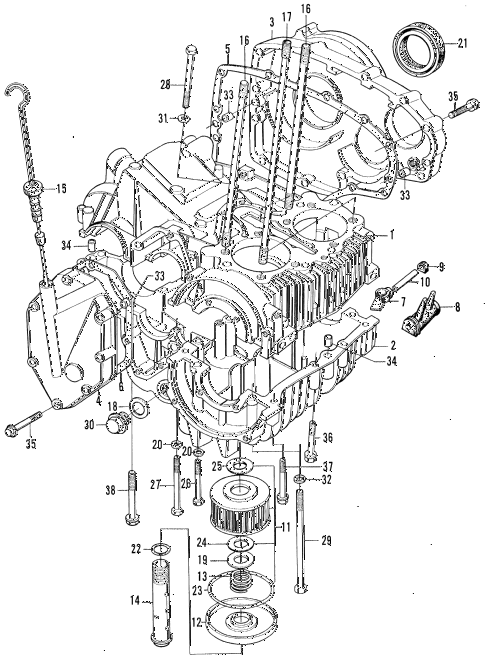 1971 z600 ** 2 DOOR 4MT CRANKCASE - OIL FILTER diagram 1971 z600 ** 2 DOOR 4MT CRANKCASE - OIL FILTER diagram