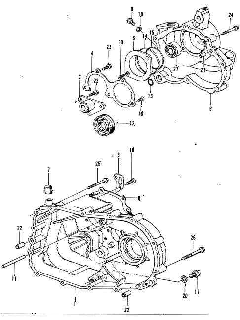 1976 civic **(1200) 3 DOOR HMT HMT TRANSMISSION CASE diagram 1976 civic **(1200) 3 DOOR HMT HMT TRANSMISSION CASE diagram