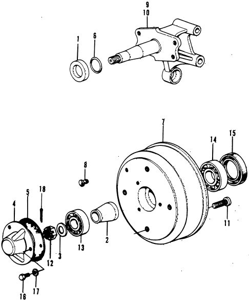 1974 civic **(1200) 3 DOOR 4MT REAR BRAKE DRUM diagram 1974 civic **(1200) 3 DOOR 4MT REAR BRAKE DRUM diagram