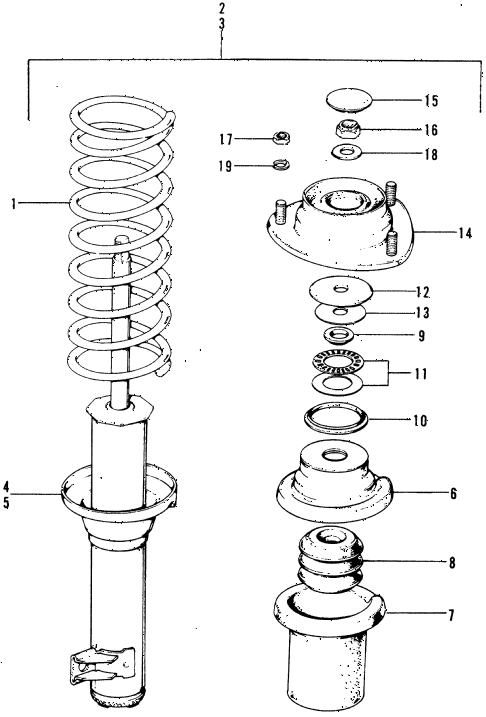 1973 civic **(1200) 2 DOOR 4MT FRONT SHOCK ABSORBER diagram 1973 civic **(1200) 2 DOOR 4MT FRONT SHOCK ABSORBER diagram