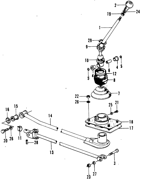 1973 civic **(1200) 2 DOOR 4MT SHIFT LEVER diagram 1973 civic **(1200) 2 DOOR 4MT SHIFT LEVER diagram