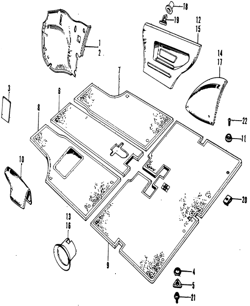 1976 civic **(1200) 2 DOOR 4MT FLOOR MAT - SIDE TRIM diagram 1976 civic **(1200) 2 DOOR 4MT FLOOR MAT - SIDE TRIM diagram
