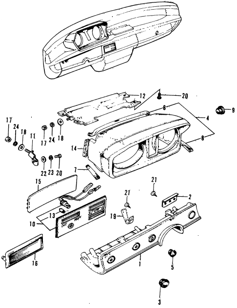 1973 civic **(1200) 3 DOOR 4MT INSTRUMENT PANEL diagram 1973 civic **(1200) 3 DOOR 4MT INSTRUMENT PANEL diagram