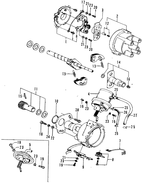 1973 civic **(1200) 3 DOOR HMT DISTRIBUTOR COMPONENTS diagram 1973 civic **(1200) 3 DOOR HMT DISTRIBUTOR COMPONENTS diagram