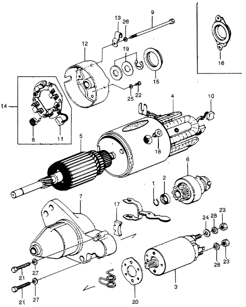 1975 civic **(1200) 2 DOOR HMT STARTER MOTOR COMPONENTS diagram 1975 civic **(1200) 2 DOOR HMT STARTER MOTOR COMPONENTS diagram