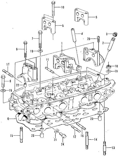 1974 civic **(1200) 3 DOOR 4MT CYLINDER HEAD diagram 1974 civic **(1200) 3 DOOR 4MT CYLINDER HEAD diagram