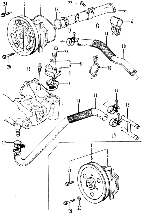 1973 civic **(1200) 3 DOOR 4MT WATER PUMP diagram 1973 civic **(1200) 3 DOOR 4MT WATER PUMP diagram
