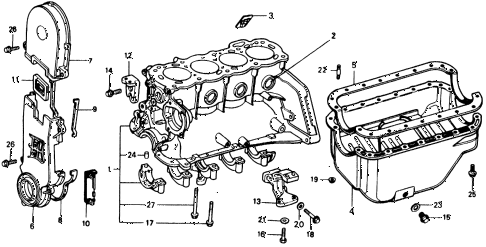 1975 civic **(1500) 2 DOOR HMT CYLINDER BLOCK - OIL PAN ( 1975 civic **(1500) 2 DOOR HMT CYLINDER BLOCK - OIL PAN (