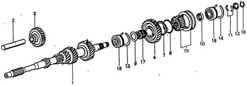 1976 civic **(1500) 3 DOOR 5MT 5MT MAINSHAFT - MAINSHAFT GEARS diagram 1976 civic **(1500) 3 DOOR 5MT 5MT MAINSHAFT - MAINSHAFT GEARS diagram