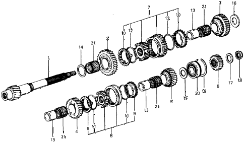 1976 civic **(1500) 3 DOOR 5MT 5MT COUNTERSHAFT - COUNTERSHAFTGEARS diagram 1976 civic **(1500) 3 DOOR 5MT 5MT COUNTERSHAFT - COUNTERSHAFTGEARS diagram
