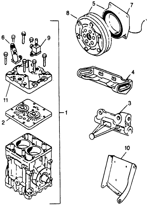 1975 civic **(1500) 3 DOOR HMT A/C CLUTCH - COMPRESSOR (TYPE-1) diagram 1975 civic **(1500) 3 DOOR HMT A/C CLUTCH - COMPRESSOR (TYPE-1) diagram