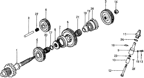 1976 civic ** 5 DOOR HMT HMT COUNTERSHAFT diagram 1976 civic ** 5 DOOR HMT HMT COUNTERSHAFT diagram