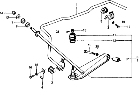 1975 civic ** 5 DOOR 4MT STABILIZER - FRONT LOWER ARM ( 1975 civic ** 5 DOOR 4MT STABILIZER - FRONT LOWER ARM (