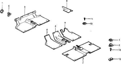 1975 civic ** 5 DOOR 4MT FLOOR MAT diagram 1975 civic ** 5 DOOR 4MT FLOOR MAT diagram