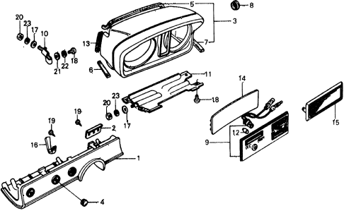 1977 civic ** 5 DOOR 4MT SWITCH PANEL - METER HOUSING diagram 1977 civic ** 5 DOOR 4MT SWITCH PANEL - METER HOUSING diagram