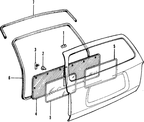 1977 civic ** 5 DOOR HMT TAILGATE TRIM diagram 1977 civic ** 5 DOOR HMT TAILGATE TRIM diagram