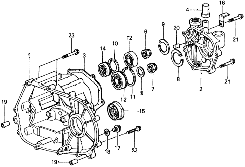 1977 civic ** 5 DOOR 4MT MT TRANSMISSION HOUSING diagram 1977 civic ** 5 DOOR 4MT MT TRANSMISSION HOUSING diagram