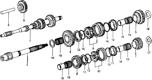 1975 civic ** 5 DOOR 4MT MT TRANSMISSION GEARS diagram 1975 civic ** 5 DOOR 4MT MT TRANSMISSION GEARS diagram