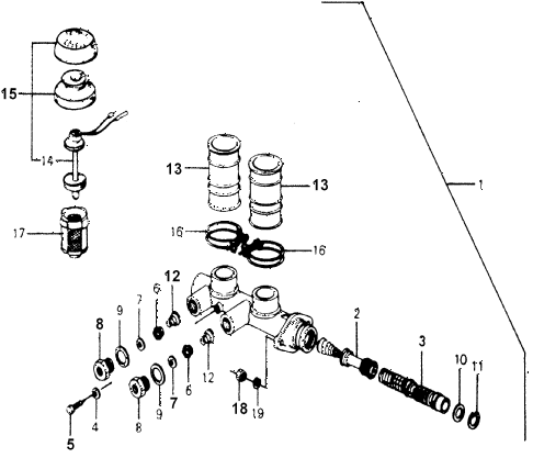 1976 accord STD 3 DOOR HMT BRAKE MASTER CYLINDER ( 1976 accord STD 3 DOOR HMT BRAKE MASTER CYLINDER (