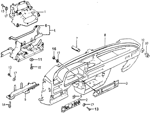 1976 accord STD 3 DOOR 5MT INSTRUMENT PANEL diagram 1976 accord STD 3 DOOR 5MT INSTRUMENT PANEL diagram
