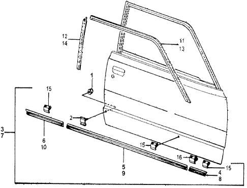 1978 accord LX 3 DOOR HMT SIDE PROTECTOR diagram 1978 accord LX 3 DOOR HMT SIDE PROTECTOR diagram