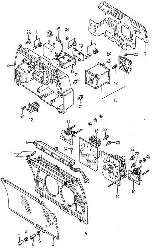 1981 prelude ** 2 DOOR HMT SPEEDOMETER COMPONENTS (2) diagram 1981 prelude ** 2 DOOR HMT SPEEDOMETER COMPONENTS (2) diagram