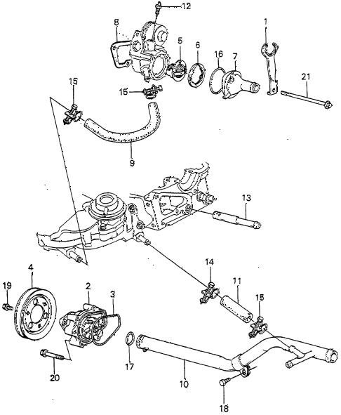 1980 prelude ** 2 DOOR HMT WATER PUMP - THERMOSTAT (2) diagram 1980 prelude ** 2 DOOR HMT WATER PUMP - THERMOSTAT (2) diagram
