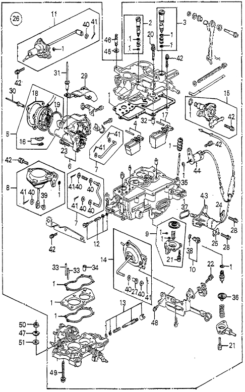 1981 prelude ** 2 DOOR 5MT CARBURETOR (3) diagram 1981 prelude ** 2 DOOR 5MT CARBURETOR (3) diagram