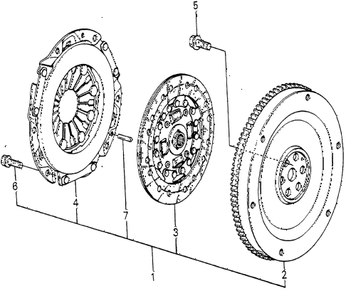 1980 prelude ** 2 DOOR 5MT 5MT CLUTCH - FLYWHEEL diagram 1980 prelude ** 2 DOOR 5MT 5MT CLUTCH - FLYWHEEL diagram