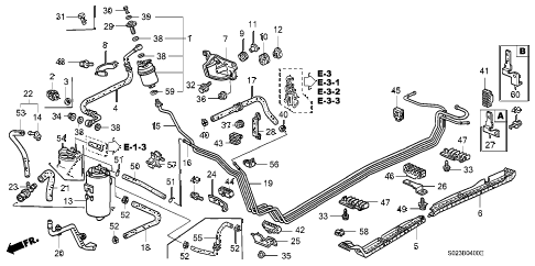 1996 civic HX 2 DOOR CVT FUEL PIPE (1) diagram 1996 civic HX 2 DOOR CVT FUEL PIPE (1) diagram
