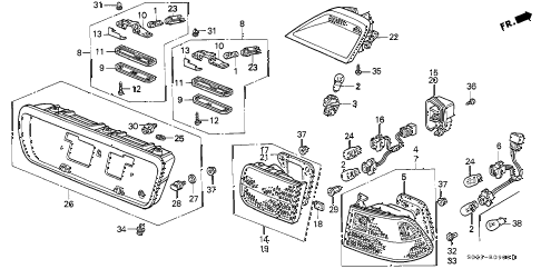 1998 civic EX 2 DOOR 4AT TAILLIGHT diagram 1998 civic EX 2 DOOR 4AT TAILLIGHT diagram