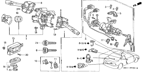 1998 civic EX(ABS) 2 DOOR 5MT COMBINATION SWITCH diagram 1998 civic EX(ABS) 2 DOOR 5MT COMBINATION SWITCH diagram