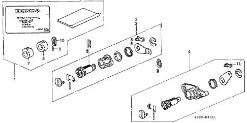 1997 civic DX 2 DOOR 4AT KEY CYLINDER KIT diagram 1997 civic DX 2 DOOR 4AT KEY CYLINDER KIT diagram