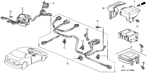 1997 civic HX 2 DOOR CVT SRS UNIT diagram 1997 civic HX 2 DOOR CVT SRS UNIT diagram