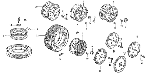 1997 civic EX 2 DOOR 4AT WHEEL DISK (1) diagram 1997 civic EX 2 DOOR 4AT WHEEL DISK (1) diagram