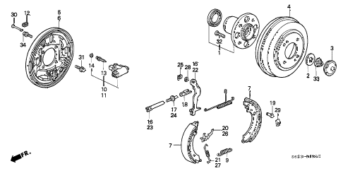 1998 civic DX 2 DOOR 4AT REAR BRAKE (DRUM) (1) diagram 1998 civic DX 2 DOOR 4AT REAR BRAKE (DRUM) (1) diagram