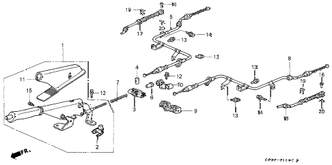 1997 civic DX 2 DOOR 5MT PARKING BRAKE diagram 1997 civic DX 2 DOOR 5MT PARKING BRAKE diagram