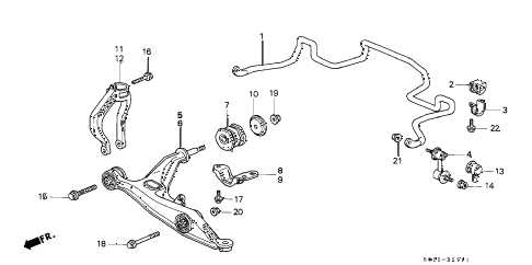 2000 civic SI 2 DOOR 5MT FRONT LOWER ARM (2) diagram 2000 civic SI 2 DOOR 5MT FRONT LOWER ARM (2) diagram