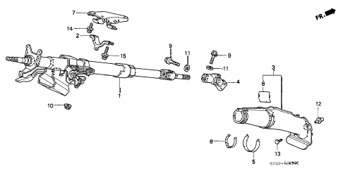 1996 civic DX 2 DOOR 5MT STEERING COLUMN diagram 1996 civic DX 2 DOOR 5MT STEERING COLUMN diagram