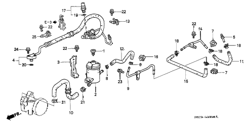 1998 civic DX(ABS,A/C) 2 DOOR 5MT P.S. PIPE diagram 1998 civic DX(ABS,A/C) 2 DOOR 5MT P.S. PIPE diagram