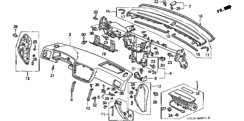 2000 civic EX 2 DOOR 5MT INSTRUMENT PANEL diagram 2000 civic EX 2 DOOR 5MT INSTRUMENT PANEL diagram