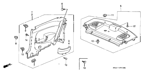 1998 civic DX(ABS,A/C) 2 DOOR 5MT SIDE LINING diagram 1998 civic DX(ABS,A/C) 2 DOOR 5MT SIDE LINING diagram