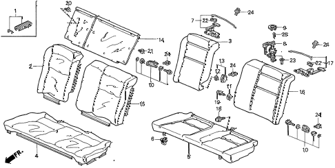 1996 civic DX 2 DOOR 5MT REAR SEAT diagram 1996 civic DX 2 DOOR 5MT REAR SEAT diagram