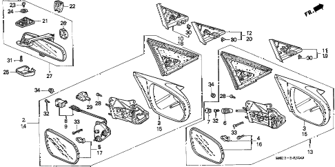 2000 civic EX 2 DOOR 5MT MIRROR (FIXED) diagram 2000 civic EX 2 DOOR 5MT MIRROR (FIXED) diagram