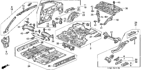 1997 civic HX 2 DOOR 5MT INNER PANEL diagram 1997 civic HX 2 DOOR 5MT INNER PANEL diagram