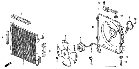2000 civic SI 2 DOOR 5MT A/C CONDENSER diagram 2000 civic SI 2 DOOR 5MT A/C CONDENSER diagram